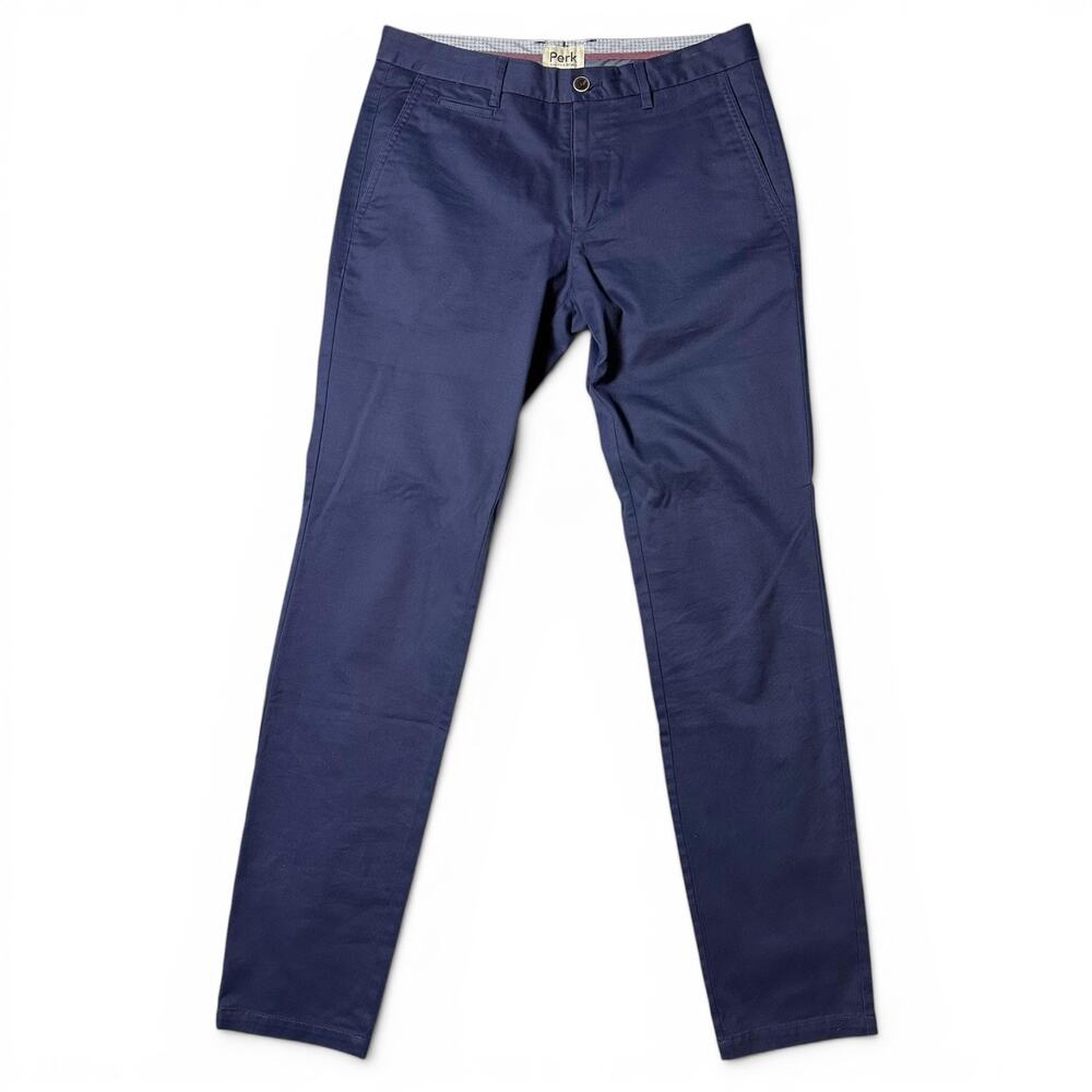 Perk Feel Good Chino Pants Mens Size 32x34 Navy Blue Slim Fit Stretch